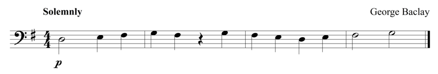 Grade 1 cello sight reading exercise, "A Silent Moment" by George B. on SightReadingMastery