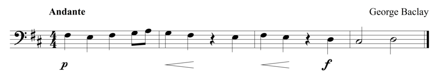 Grade 1 cello sight reading exercise, "Cantabile" by George B. on SightReadingMastery