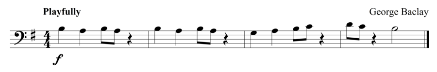 Grade 1 cello sight reading exercise, "Do the Rhythm" by George B. on SightReadingMastery