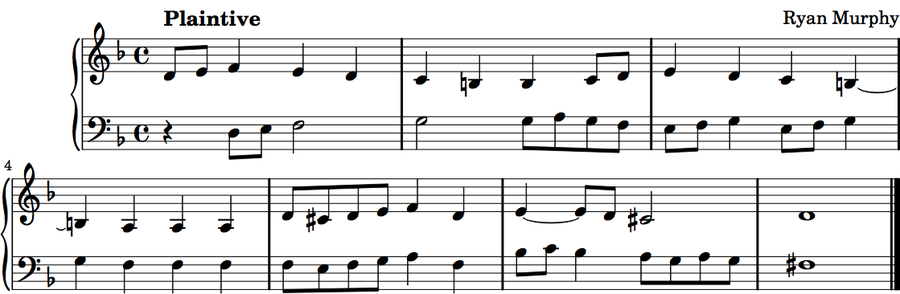 Grade 3 piano sight reading exercise, "Etude in D Minor" by Ryan M. on SightReadingMastery