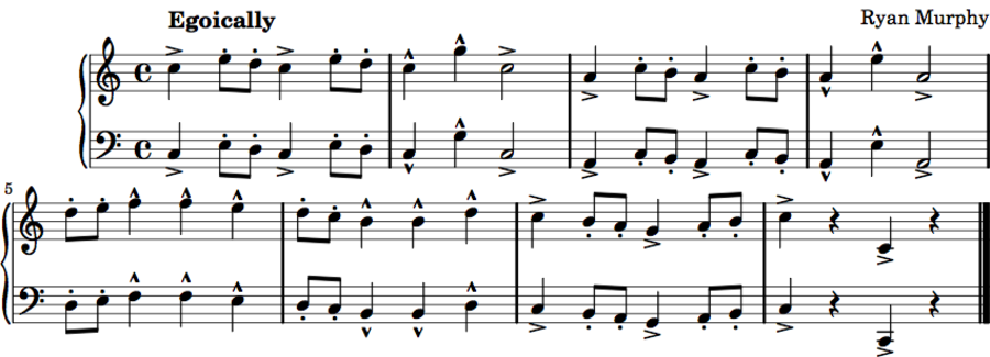 Grade 3 piano sight reading exercise, "Pompous in C Major" by Ryan M. on SightReadingMastery