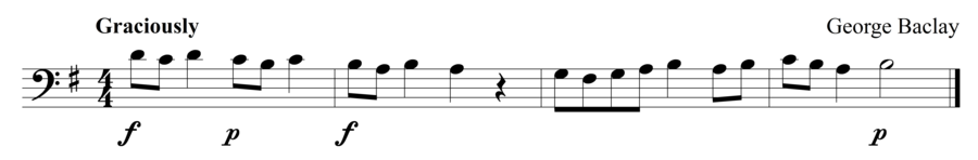 Grade 1 cello sight reading exercise, "Subito Piano" by George B. on SightReadingMastery