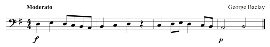 Grade 1 cello sight reading exercise, "Subito Piano" by George B. on SightReadingMastery