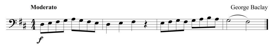 Grade 1 cello sight reading exercise, "Voce Calda" by George B. on SightReadingMastery