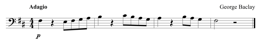 Grade 1 cello sight reading exercise, "Be Consoled" by George B. on SightReadingMastery