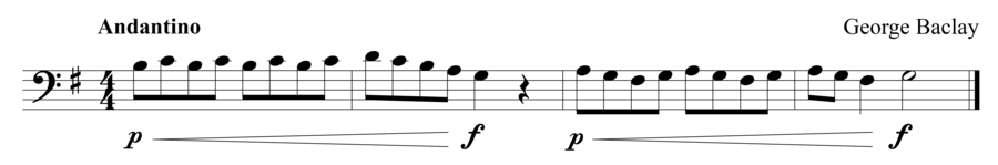 Grade 1 cello sight reading exercise, "Make it Loud!" by George B. on SightReadingMastery