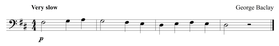 Grade 1 cello sight reading exercise, "Lacrimoso in D Minor" by George B. on SightReadingMastery