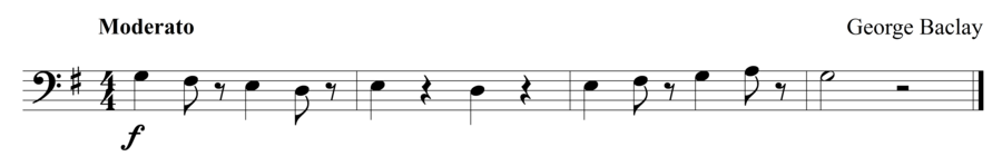 Grade 1 cello sight reading exercise, "Hesitation" by George B. on SightReadingMastery