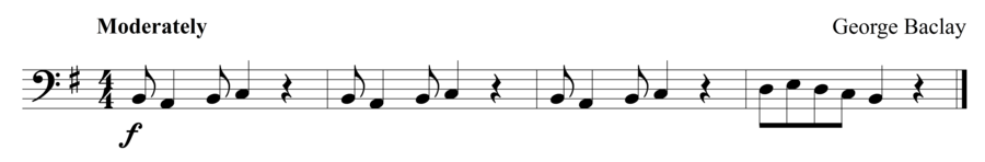 Grade 1 cello sight reading exercise, "Rest on Beat 4" by George B. on SightReadingMastery
