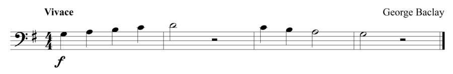 Grade 1 cello sight reading exercise, "Fast and Easy" by George B. on SightReadingMastery