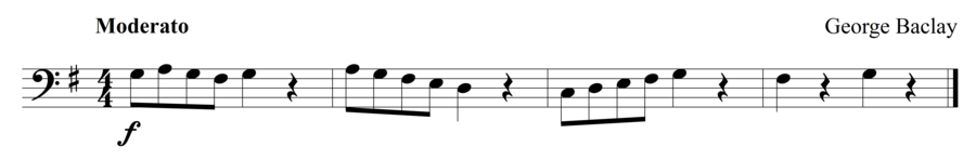 Grade 1 cello sight reading exercise, "You May Breathe" by George B. on SightReadingMastery