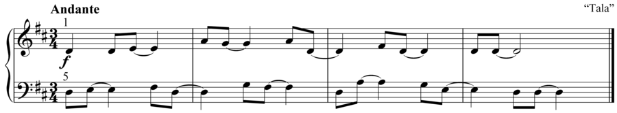 Grade 2 piano sight reading exercise, "Andante in D Major" by Anne M. on SightReadingMastery