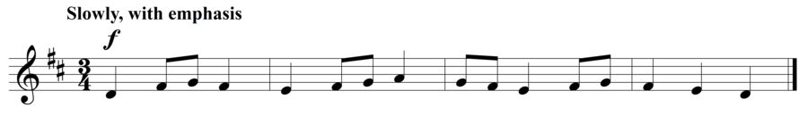 Grade 2 voice sight reading exercise, "Go Slow" by Steven K. on SightReadingMastery