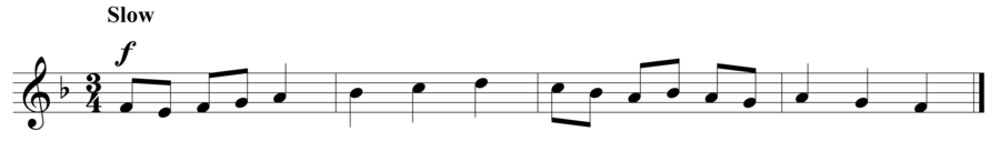 Grade 2 voice sight reading exercise, "Lyrically in F Major" by Steven K. on SightReadingMastery