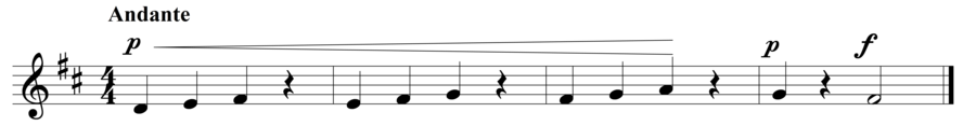 Grade 2 voice sight reading exercise, "Andante with a Crescendo" by Steven K. on SightReadingMastery
