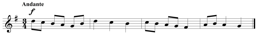 Grade 2 voice sight reading exercise, "Andante in G Major" by Steven K. on SightReadingMastery