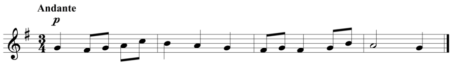 Grade 2 voice sight reading exercise, "Passing Through" by Steven K. on SightReadingMastery