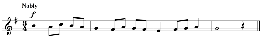 Grade 2 voice sight reading exercise, "The Noble Cantor" by Steven K. on SightReadingMastery