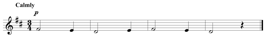 Grade 2 voice sight reading exercise, "The Doubter" by Steven K. on SightReadingMastery