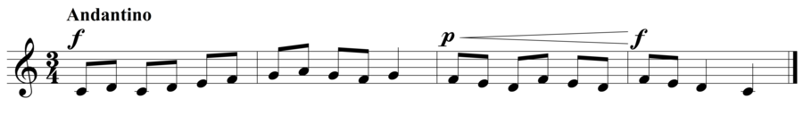 Grade 2 voice sight reading exercise, "Andantino in C Major" by Szabolcs Attila S. on SightReadingMastery