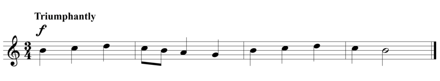 Grade 2 voice sight reading exercise, "Trionfante in G Major" by Szabolcs Attila S. on SightReadingMastery