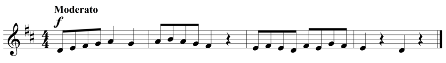 Grade 2 voice sight reading exercise, "Moderato" by Szabolcs Attila S. on SightReadingMastery