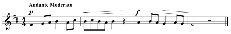 Grade 2 voice sight reading exercise, "Affettuoso in D Major" by Szabolcs Attila S. on SightReadingMastery