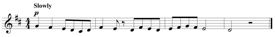 Grade 2 voice sight reading exercise, "Dramatically Signing Off" by Szabolcs Attila S. on SightReadingMastery