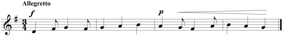 Grade 2 voice sight reading exercise, "Allegretto in G Major" by Honesto Jr. J. on SightReadingMastery