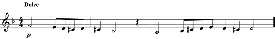 Grade 2 guitar sight reading exercise, "Dolce in D minor" by Jonathan D. on SightReadingMastery