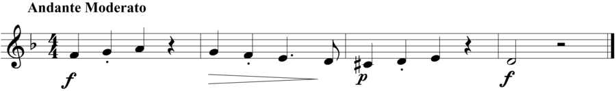 Grade 2 guitar sight reading exercise, "Andante Moderato in D Minor" by Honesto Jr. J. on SightReadingMastery
