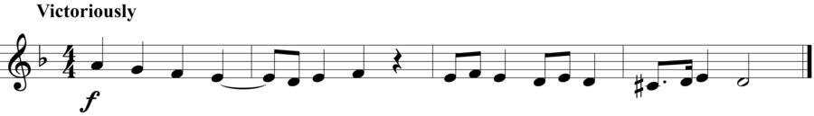 Grade 2 guitar sight reading exercise, "Victorious Conqueror" by Honesto Jr. J. on SightReadingMastery