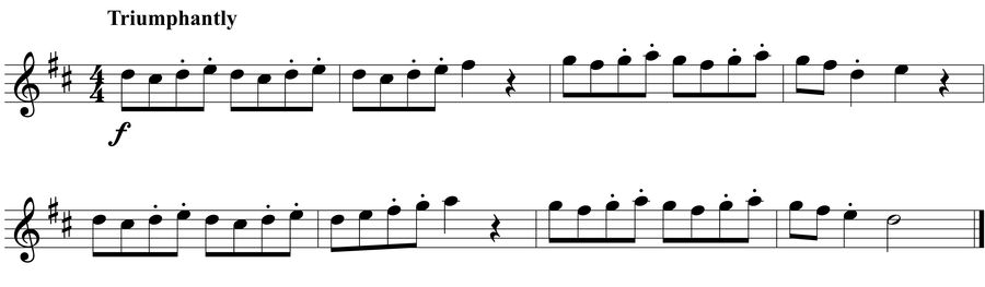 Grade 3 guitar sight reading exercise, "Triumphant Victor" by Jonathan D. on SightReadingMastery