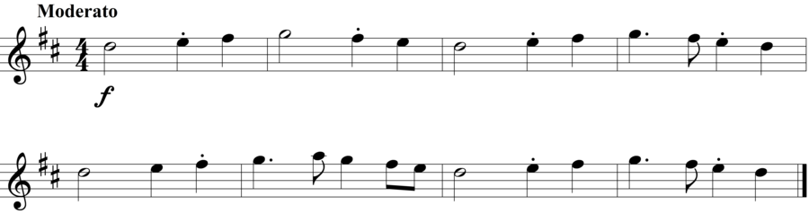 Grade 3 guitar sight reading exercise, "Moderato in D Major" by Honesto Jr. J. on SightReadingMastery