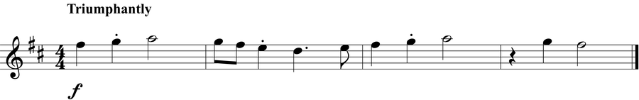 Grade 3 guitar sight reading exercise, "Trionfante in D Major" by Jonathan D. on SightReadingMastery
