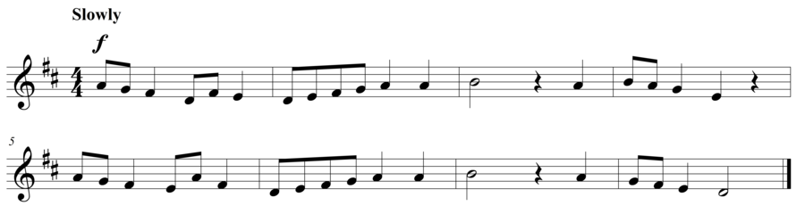 Grade 3 voice sight reading exercise, "Delicately in D Major" by Steven K. on SightReadingMastery