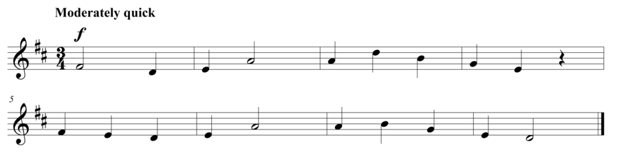 Grade 3 voice sight reading exercise, "Allegro Moderato" by Steven K. on SightReadingMastery