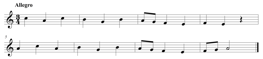 Grade 3 voice sight reading exercise, "Quick!" by Steven K. on SightReadingMastery