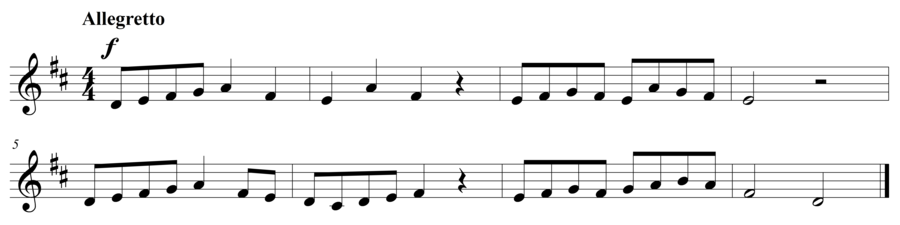 Grade 3 voice sight reading exercise, "Voce Calda" by Steven K. on SightReadingMastery