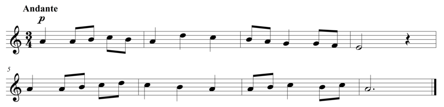 Grade 3 voice sight reading exercise, "Passing Through" by Steven K. on SightReadingMastery