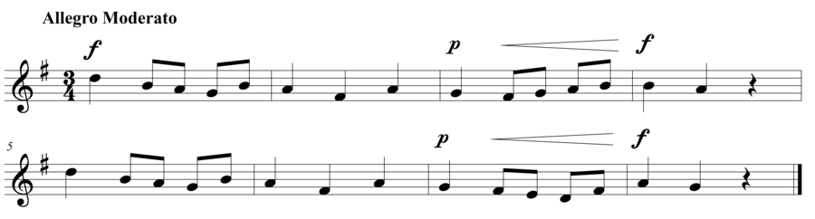 Grade 3 voice sight reading exercise, "Not Too Fast" by Steven K. on SightReadingMastery