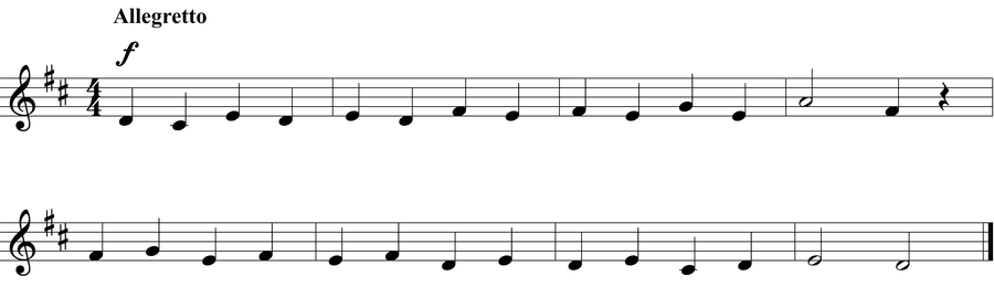 Grade 3 voice sight reading exercise, "A Short One" by Jonathan D. on SightReadingMastery