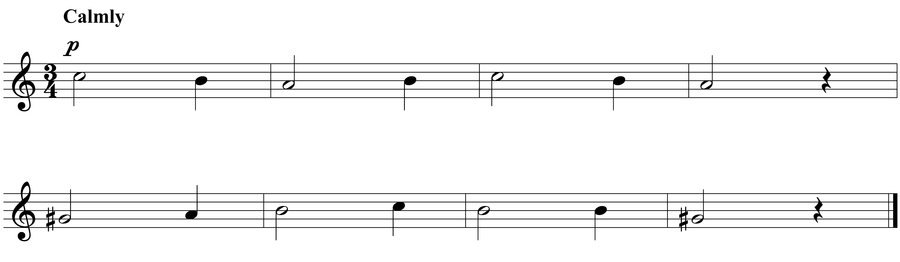 Grade 3 voice sight reading exercise, "The Doubter" by Jonathan D. on SightReadingMastery