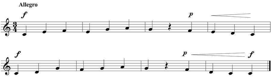 Grade 3 voice sight reading exercise, "Animato in C Major" by Jonathan D. on SightReadingMastery