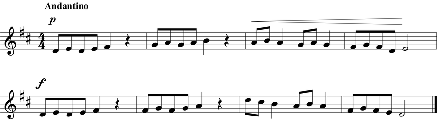 Grade 3 voice sight reading exercise, "Pacing in the Hallway" by Jonathan D. on SightReadingMastery