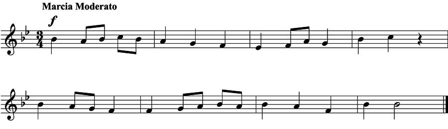 Grade 3 voice sight reading exercise, "A Musical March" by Jonathan D. on SightReadingMastery