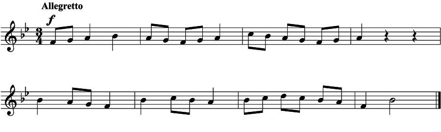 Grade 3 voice sight reading exercise, "Victory! Victory!" by Jonathan D. on SightReadingMastery