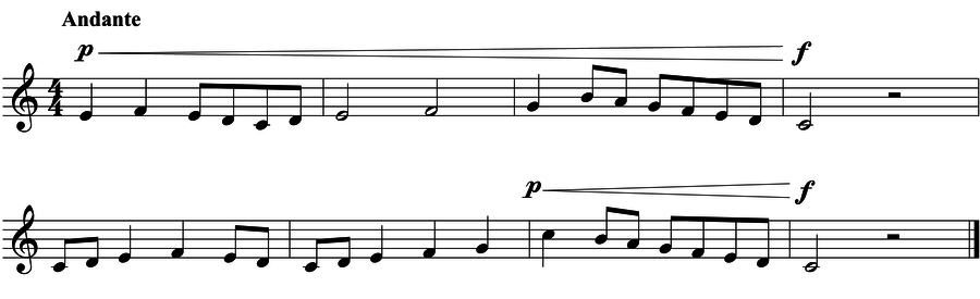 Grade 3 voice sight reading exercise, "Making it Louder" by Jonathan D. on SightReadingMastery