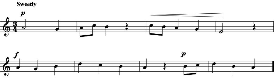 Grade 3 voice sight reading exercise, "Romantico in A Minor" by Jonathan D. on SightReadingMastery