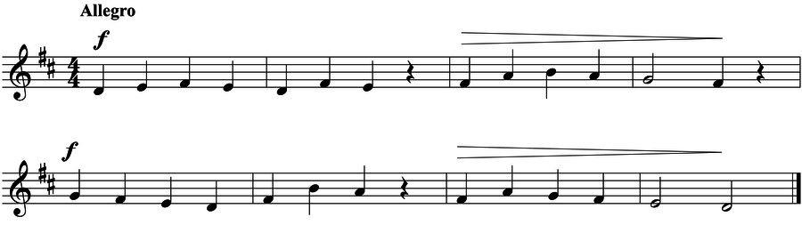 Grade 3 voice sight reading exercise, "Merrily Fading Out" by Jonathan D. on SightReadingMastery